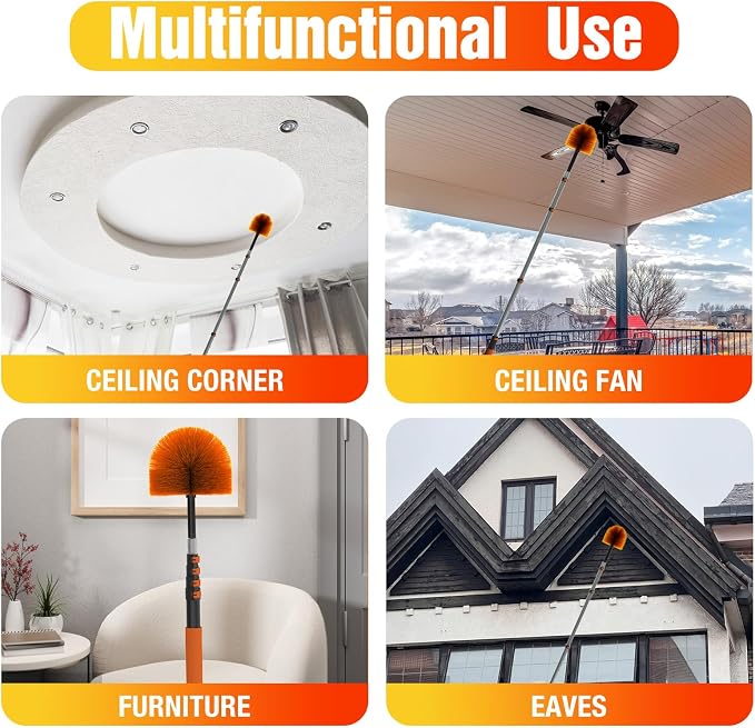 20FT Cobweb Duster with Extension Pole, Spider Web Brush - Image 4