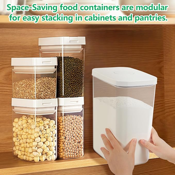 Airtight Flour Rice Storage Container - 6 Qt | 11 Lbs Crystal-Clear Plastic - Image 7