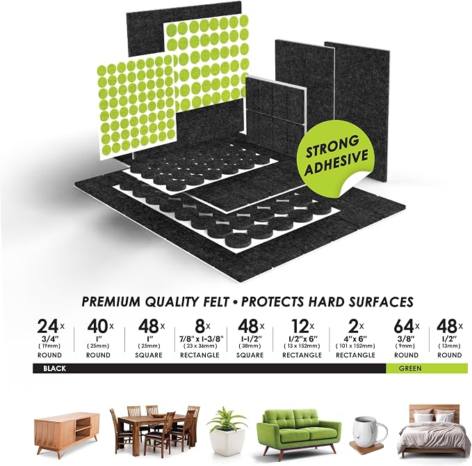 Slipstick Gorilla Felt Furniture Pads Premium Furniture Pads & Chair Leg Floor - Image 4