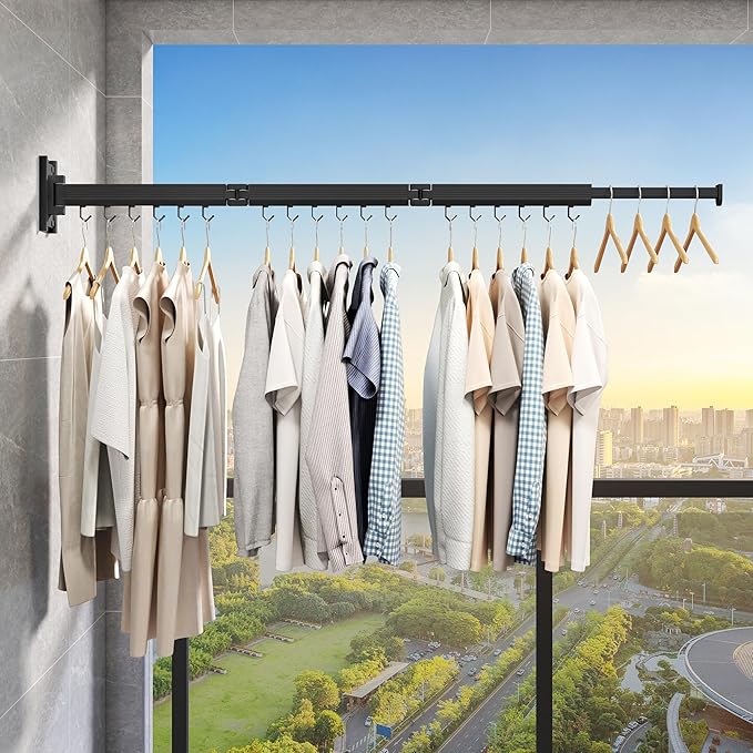 Wall Mounted Clothes Drying Rack, Collapsible Laundry Drying Rack, Retractable - Image 4