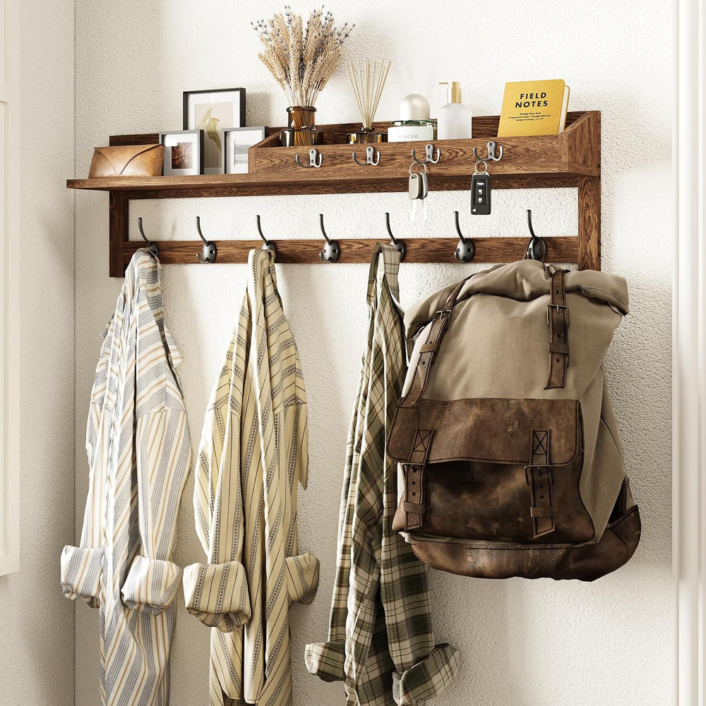 AMBIRD Coat Rack Wall Mount, 35 inch Large Wall Hooks with Shelf, Entryway Sh...