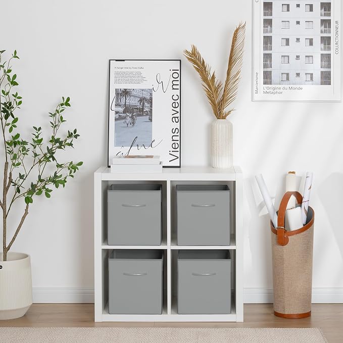 StorageWorks Gray Storage Cubes, 11 Inch Cube Storage Bins - Image 4
