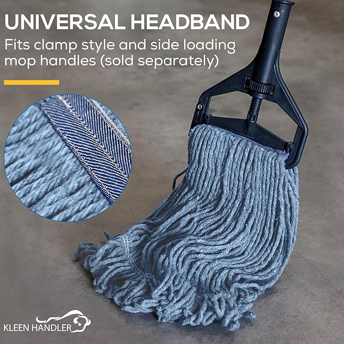 KLEEN HANDLER HEAVY DUTY Commercial Mop Head Replacement, Wet Industrial Cotton - Image 9