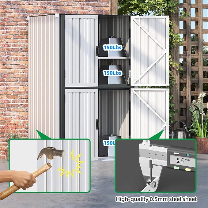 AECOJOY Outdoor Storage Cabinet, Outdoor Cabinets Waterproof - Image 5