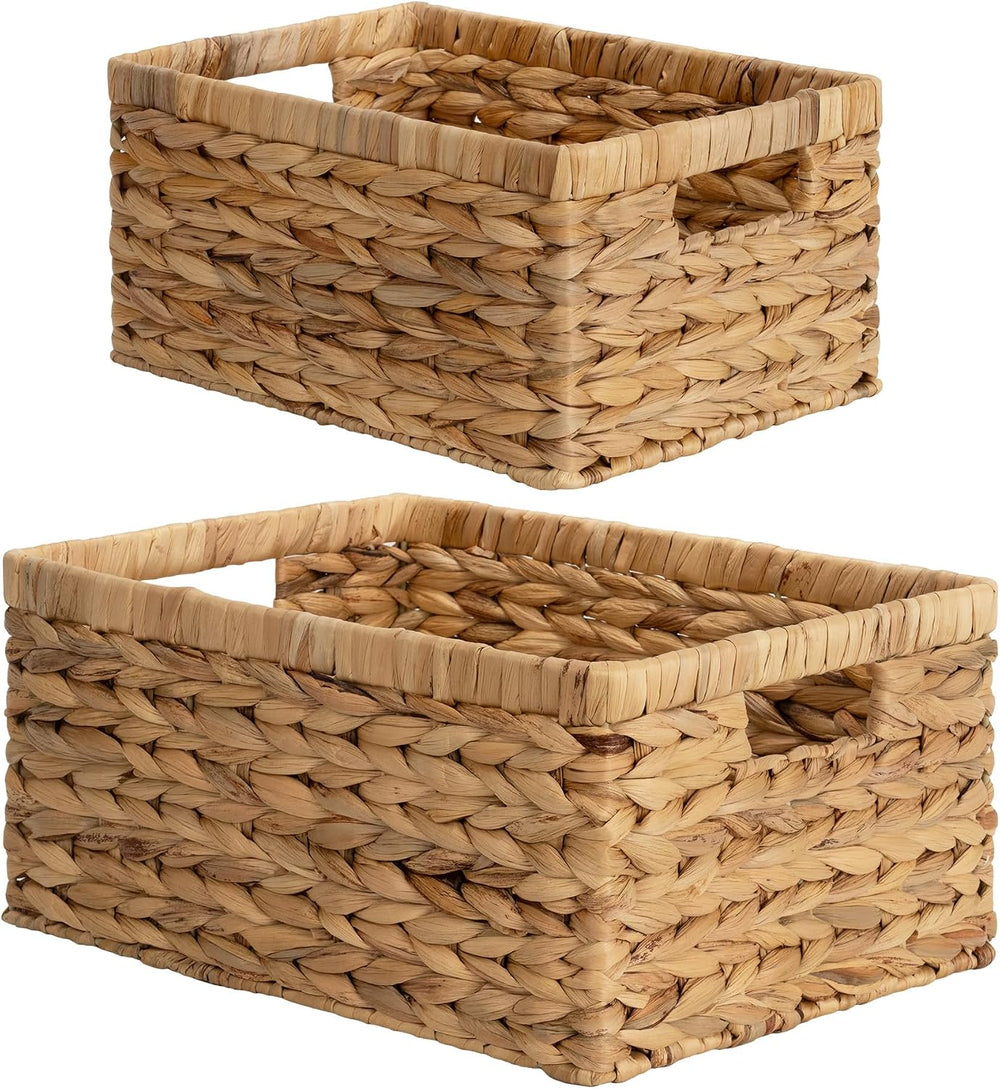 StorageWorks Wicker Storage Baskets, Large and Small Baskets, Handwoven Water