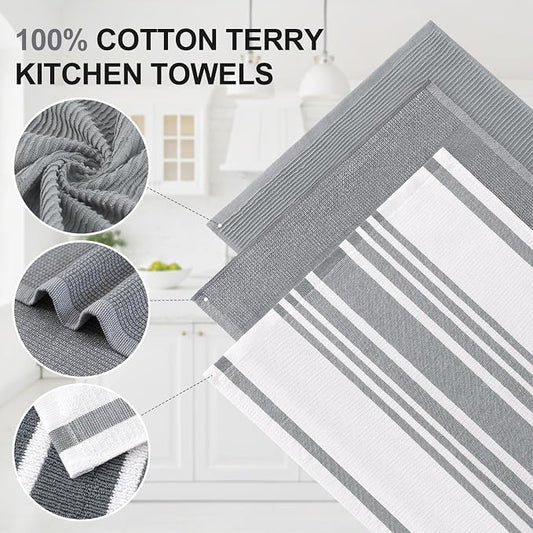 Homaxy Premium Kitchen Towels, Large Cotton 380 GSM Kitchen Hand Towels - Image 2