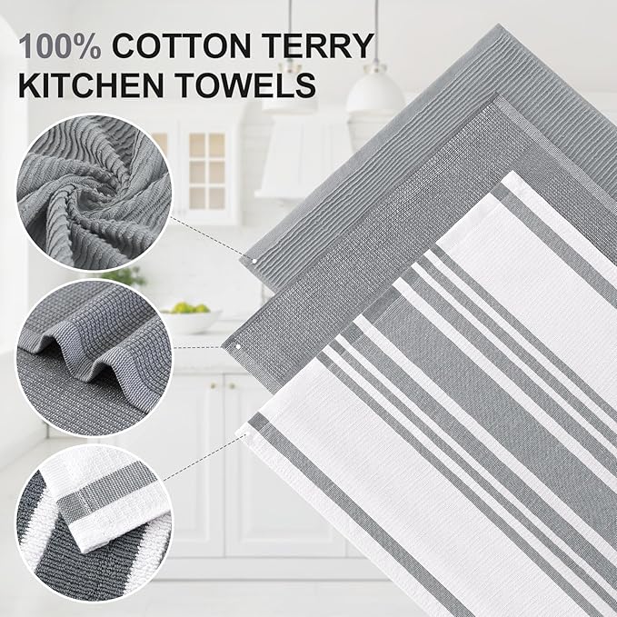 Homaxy Premium Kitchen Towels, Large Cotton 380 GSM Kitchen Hand Towels - Image 2