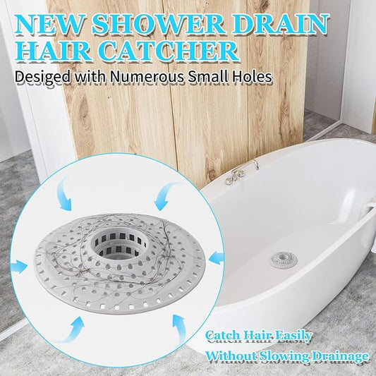 Bathtub Drain Hair Catcher, Silicone Tub Hair Catcher Drain Protector, - Image 2