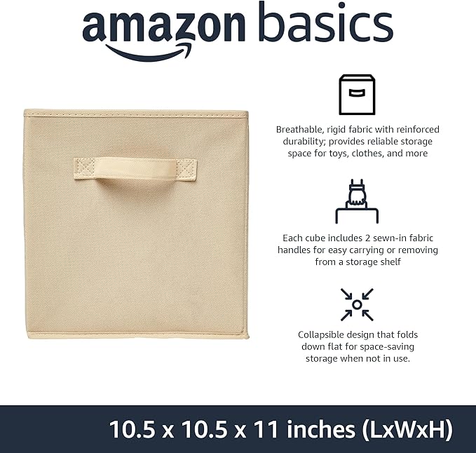 Amazon Basics Collapsible Fabric Storage Cubes Organizer - Image 2