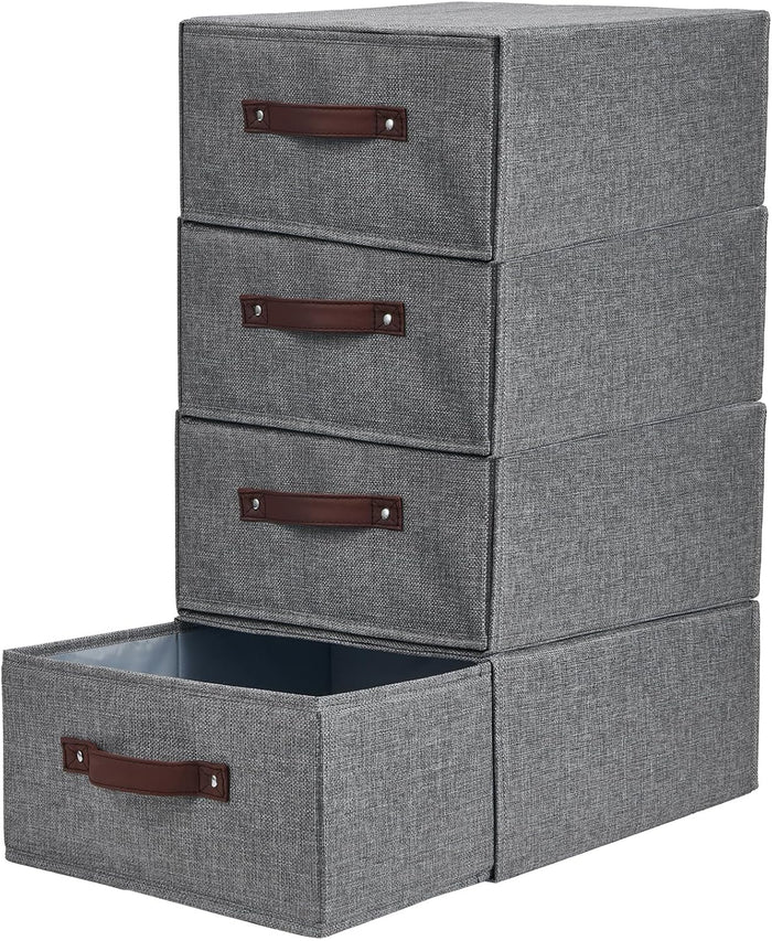 4PCS Closet Drawer Organizer Fabric Storage Boxes Bins Baskets