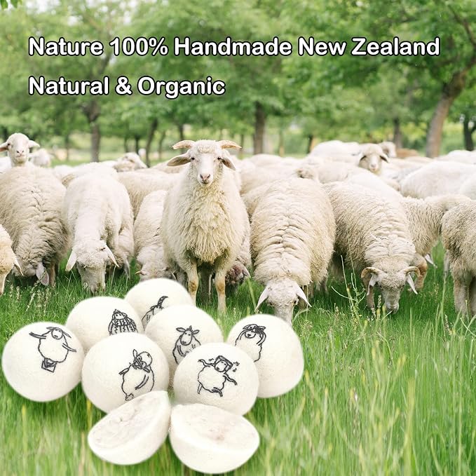 Wool Dryer Balls, 100% New Zealand Wool Handmade, Chemical-Free Reusable - Image 6