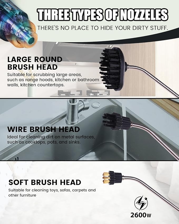 FoundGo 1700W Tankless Handheld Steam Cleaner - Image 2