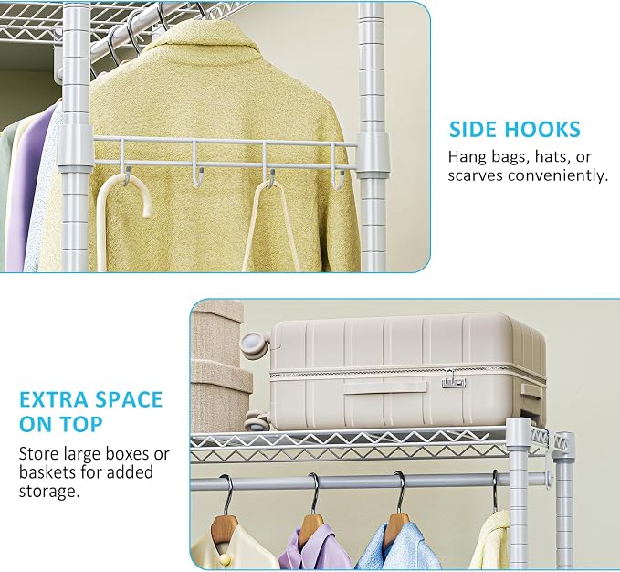 IZEUK Heavy Duty Rolling Garment Rack - Image 4
