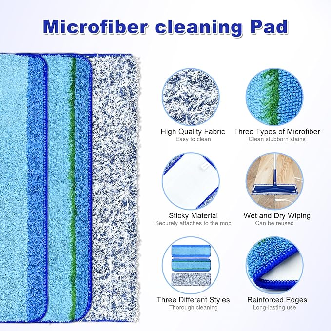 6 Pack Microfiber Cleaning Replacement Pad - Image 4
