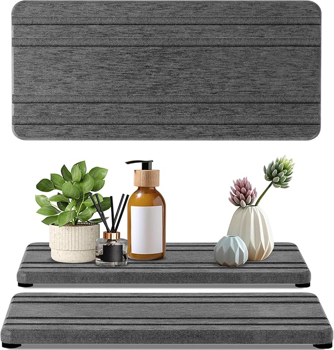 2PCS Water Absorbing Stone Tray, Quick Drying Diatomite Stone Sink Tray by Unknown