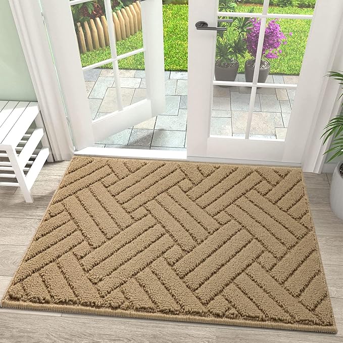 Door Mat Indoor Doormat, Entryway Rug Door Mats Non-Slip Rubber Backing by JEEDOVIA
