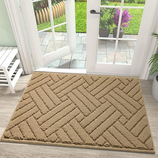 Door Mat Indoor Doormat, Entryway Rug Door Mats Non-Slip Rubber Backing by JEEDOVIA