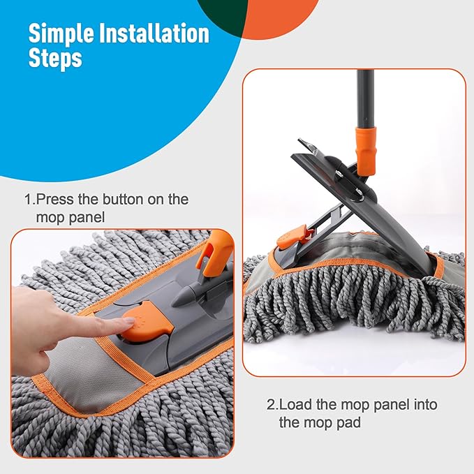 Microfiber Dust Mop for Hardwood Floor Cleaning, Dry and Wet Baseboard and - Image 5