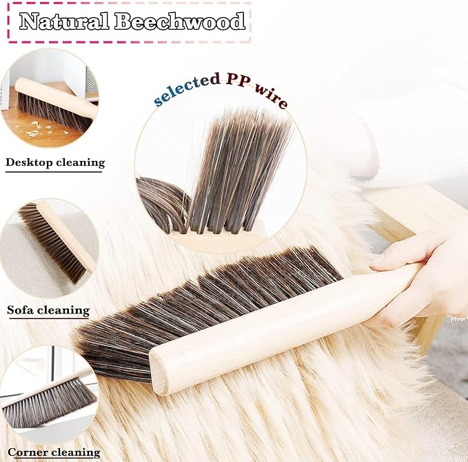 5pcsHand Broom Beech Wood Brush, Dust Brush, Duster - Image 5