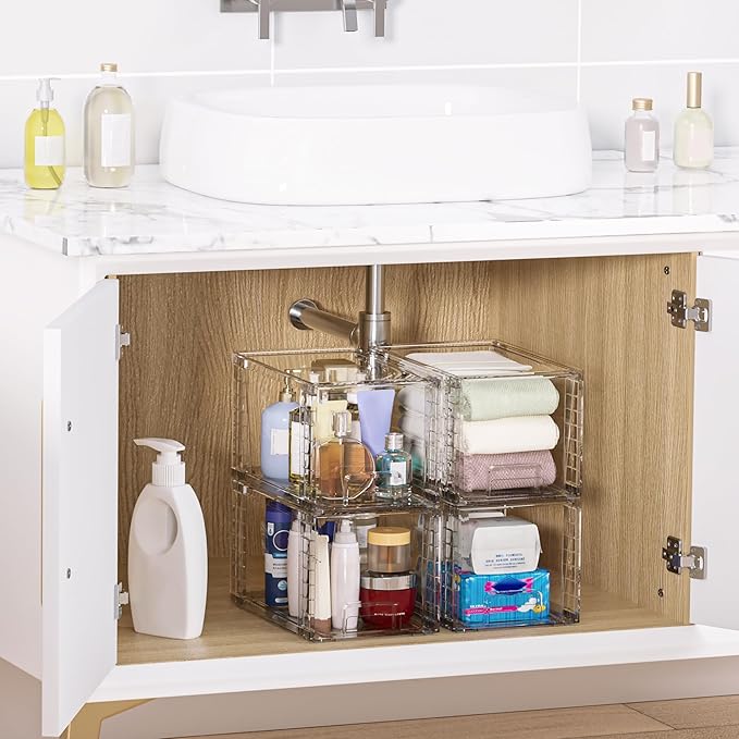 Vtopmart 2 Pack Large Stackable Storage Drawers, Easily Assemble - Image 2