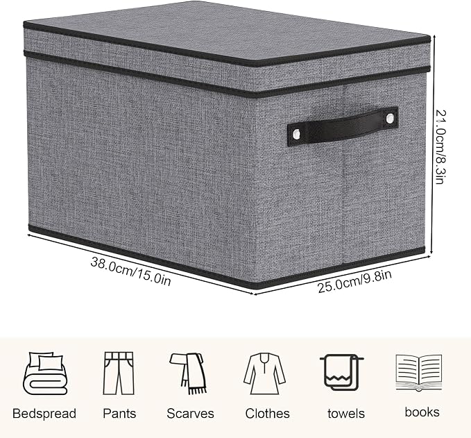 Storage Boxes, 15 x 9.8 x 8.3 Inch Baskets - Image 4