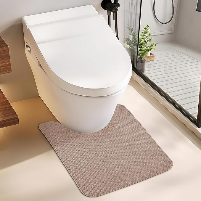 Toilet Rugs U Shaped Bathroom Rug, Machine Washable Non Slip Quick Dry Super - Image 6