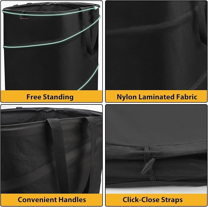YUDI & GARDEN 46 Gallon Square Collapsible Yard Waste Bin｜Collapsible Trash - Image 7