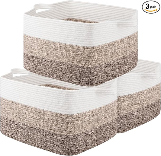 OIAHOMY Rectangle Woven Storage Basket by MasterofSpaceOptimization
