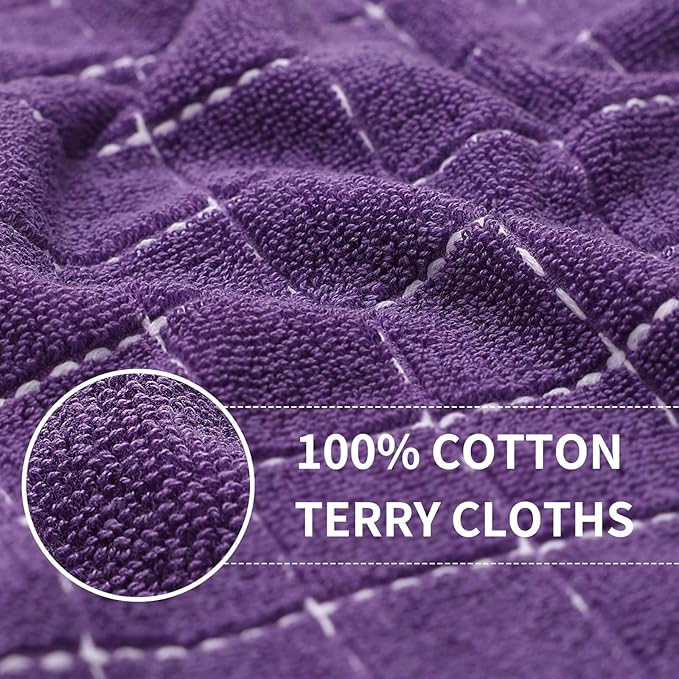 Homaxy 100% Cotton Terry Kitchen Towels, Checkered Designed, Soft and Super - Image 2