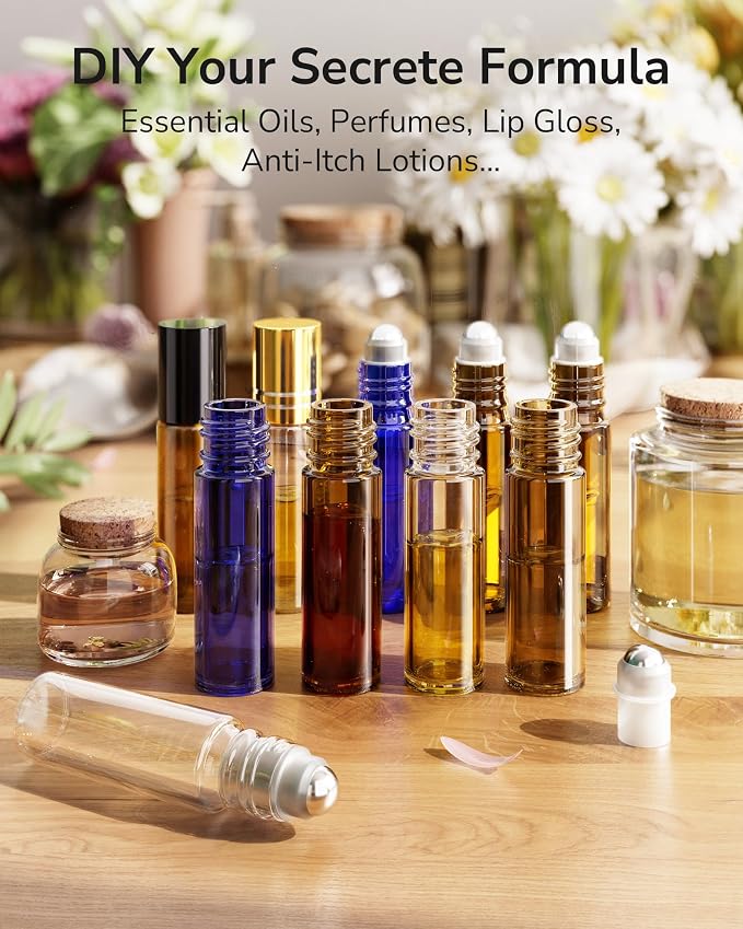 ULG 24-Pack Essential Oil Roller Bottles 10ml, Empty Bottles - Image 6