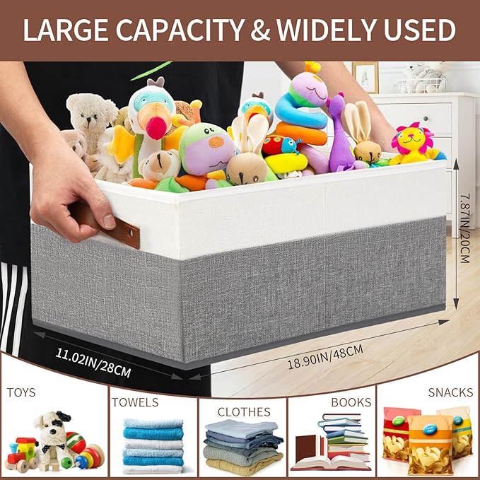 3 Pack Large Capacity Storage Bins Closet Organizer - Image 3