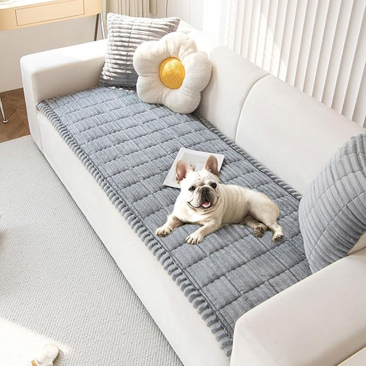 OTOB Sofa Covers for 3 Cushion Couch Washable, Fuzzy Non Slip Pet Friendly by OTOB