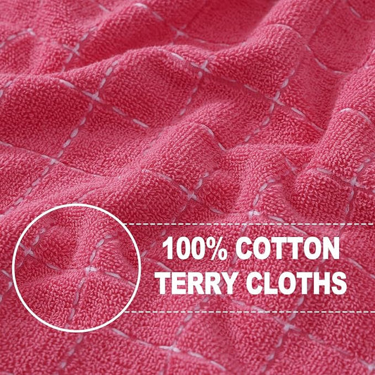 Homaxy 100% Cotton Terry Kitchen Towels, Checkered Designed, Soft and Super - Image 2