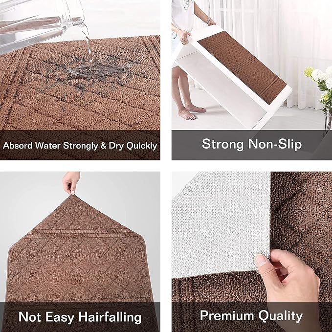 REFETONE Indoor Doormat, Front Back Door Mat 16"x24" Absorbent Rubber Backing - Image 4