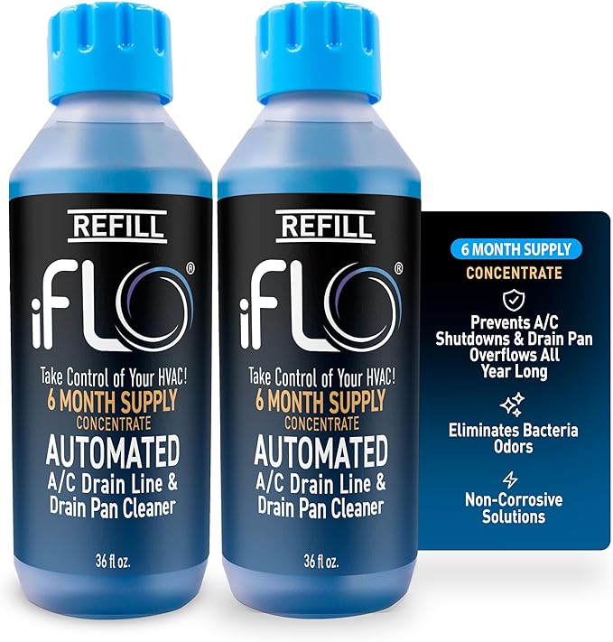iFLO® Smart A/C Drain Line Cleaner and Drain Pan Cleaner Cartridge Concentrate by iFLO