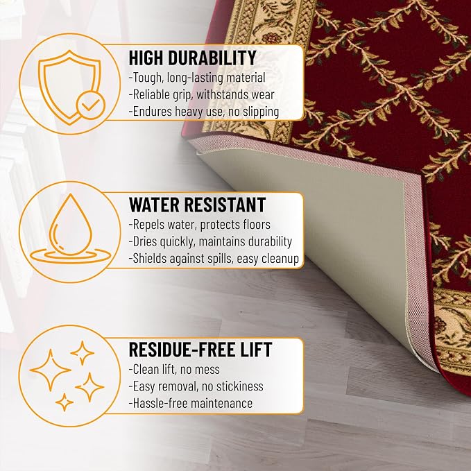 Ottomanson 7' x 7'8" Non-Slip Rug Pad Gripper 1/12 Inch Ultra Thin Dual Surface - Image 7
