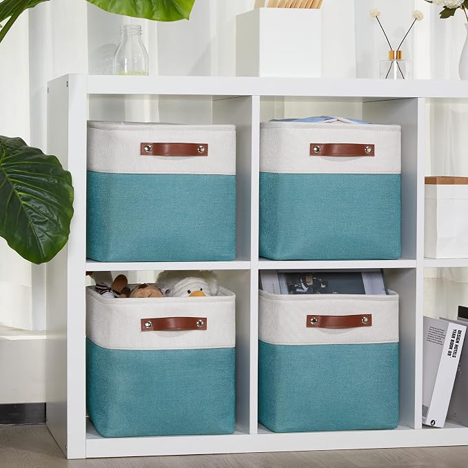 DULLEMELO Foldable Storage Cubes 11 x 11 Organizer Bins, Canvas Storage Bins - Image 5