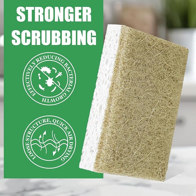 Natural Kitchen Sponges, 12 Pack Non-Scratch Sponge - Image 2
