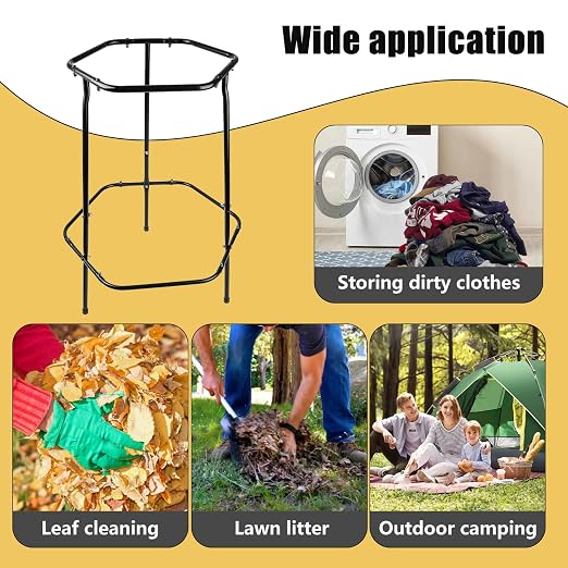 Garden Trash Bag Holder Stand, Metal Leaf Bag Holder, Frame Holds 30-55 Gallon - Image 3