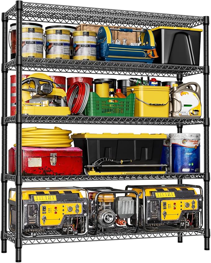IZEUK 5-Tier Adjustable Heavy Duty Metal Storage Shelving Unit, Wide Utility by IZEUK