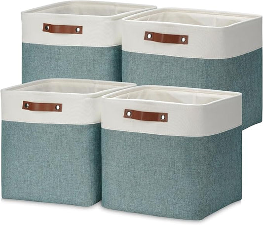 DULLEMELO Storage Bins, 4 Pack Of 13x13x13 Decorative Storage Cube Bins Suit by DULLEMELO
