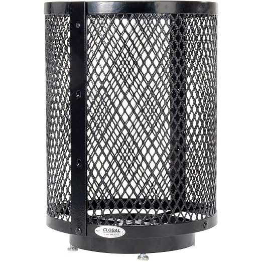 Global Industrial Outdoor Diamond Steel Trash Can - Image 3