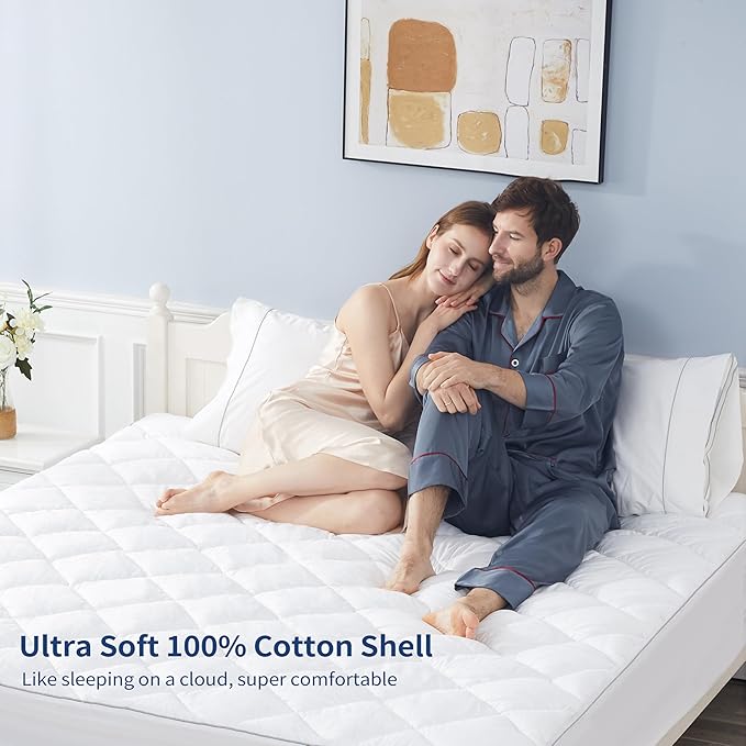 Sunflower Queen Mattress Pad, Hypoallergenic Cotton Mattress Cover, 18-22" - Image 5