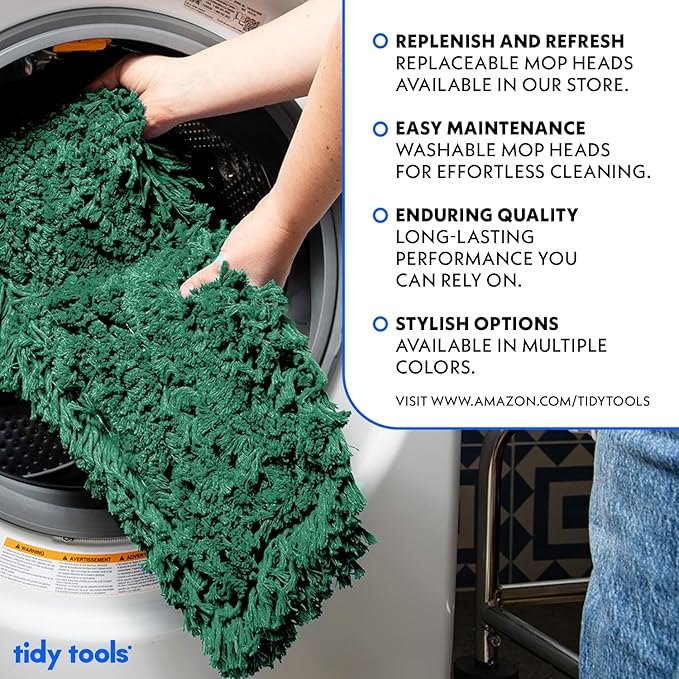 Commercial Dust Mop Replacement Head – 36 x 5 in. Cotton Nylon Reusable Mop - Image 3