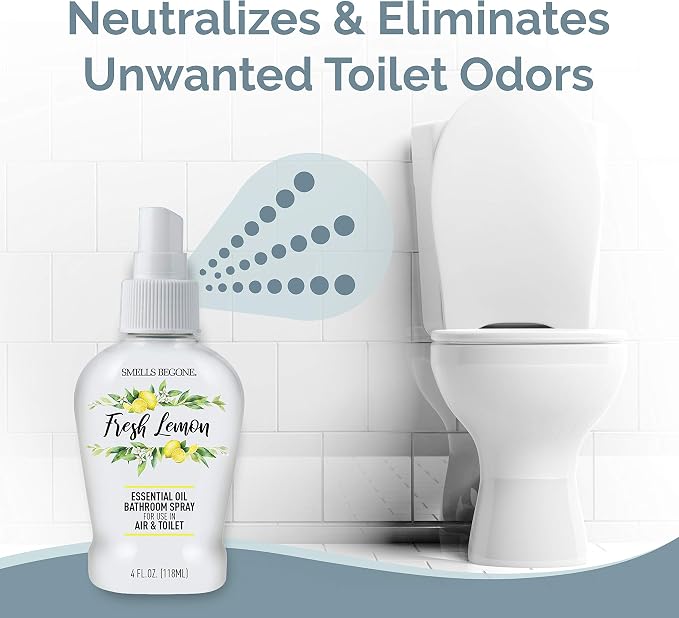 SMELLS BEGONE 4 oz Essential Oil Air Freshener Bathroom Spray - Image 2