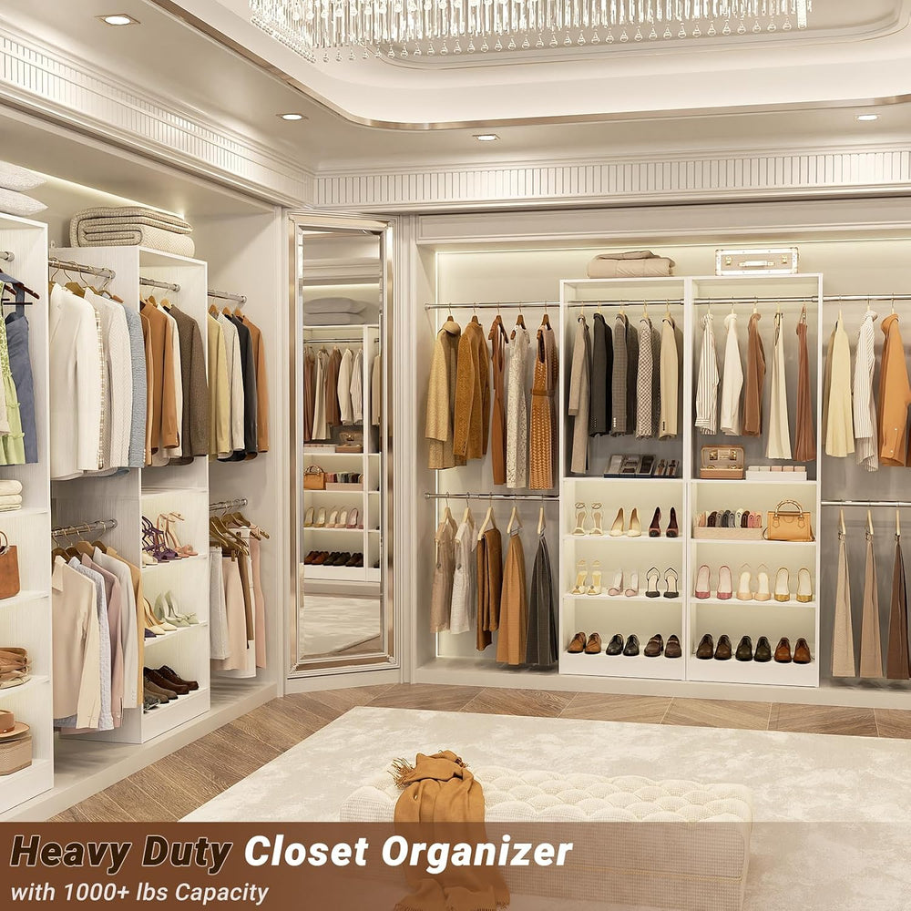 Homieasy Closet System, 4.5-11.5 Ft Expandable Closet Organizer, White