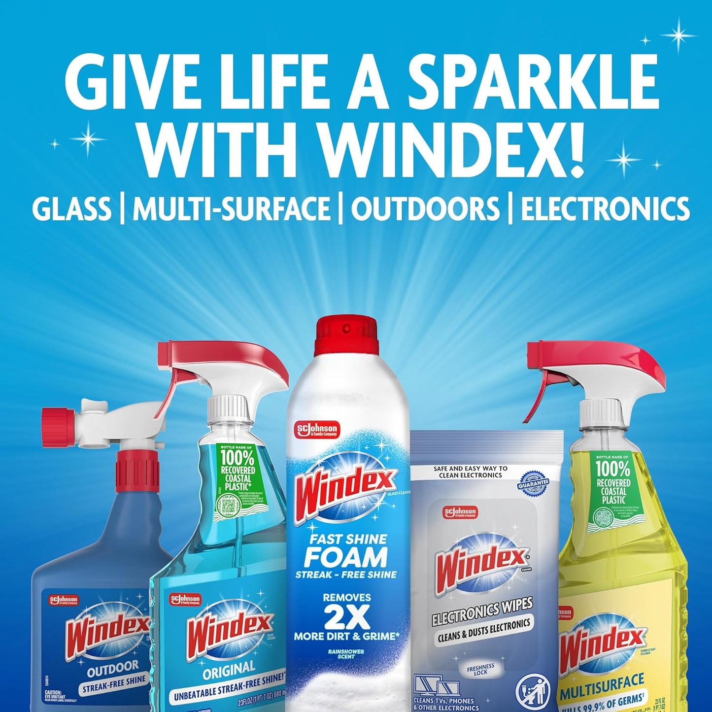 Windex Multipurpose Cleaner Disinfectant Spray Bottle, Fast Clean Surface Cleaner, Citrus Scent, 23 Fl oz