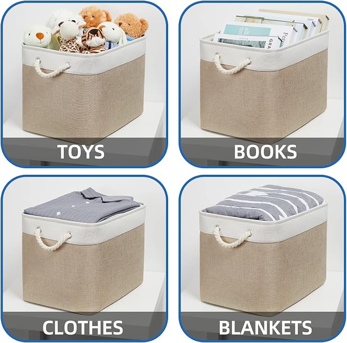 Temary Fabric Storage Baskets 2 Pack Decorative Storage Bins Basket - Image 4