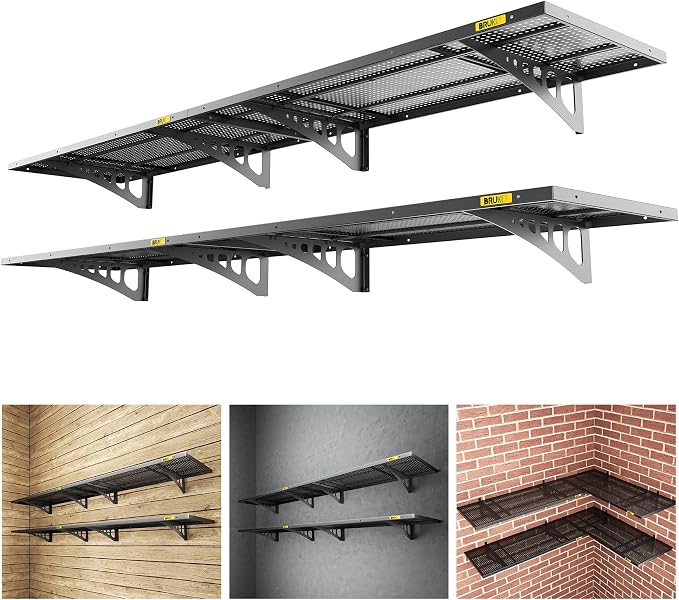 4Pack 1.64x4ft Adjustable Metal Garage Wall Shelving Heavy Duty Garage Storage by Unknown