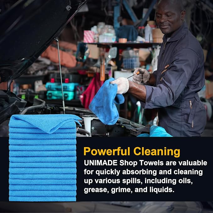 Shop Towels Rags, 150 Pack Reusable Shop Rags Bulk Microfiber Cleaning Cloth - Image 3